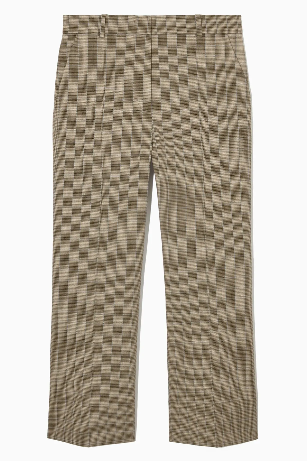 SCHMALE KARIERTE HOSE MIT AUSGESTELLTEM BEIN