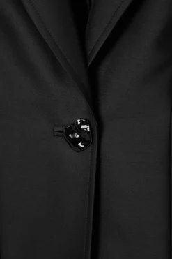 SCHMALER BLAZER AUS WOLL-MIX MIT BROSCHENDETAILS