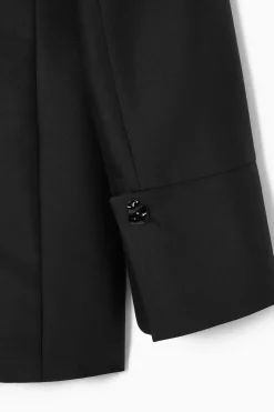 SCHMALER BLAZER AUS WOLL-MIX MIT BROSCHENDETAILS