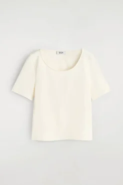 SCHMALES BAUMWOLL-T-SHIRT MIT TIEFEM AUSSCHNITT