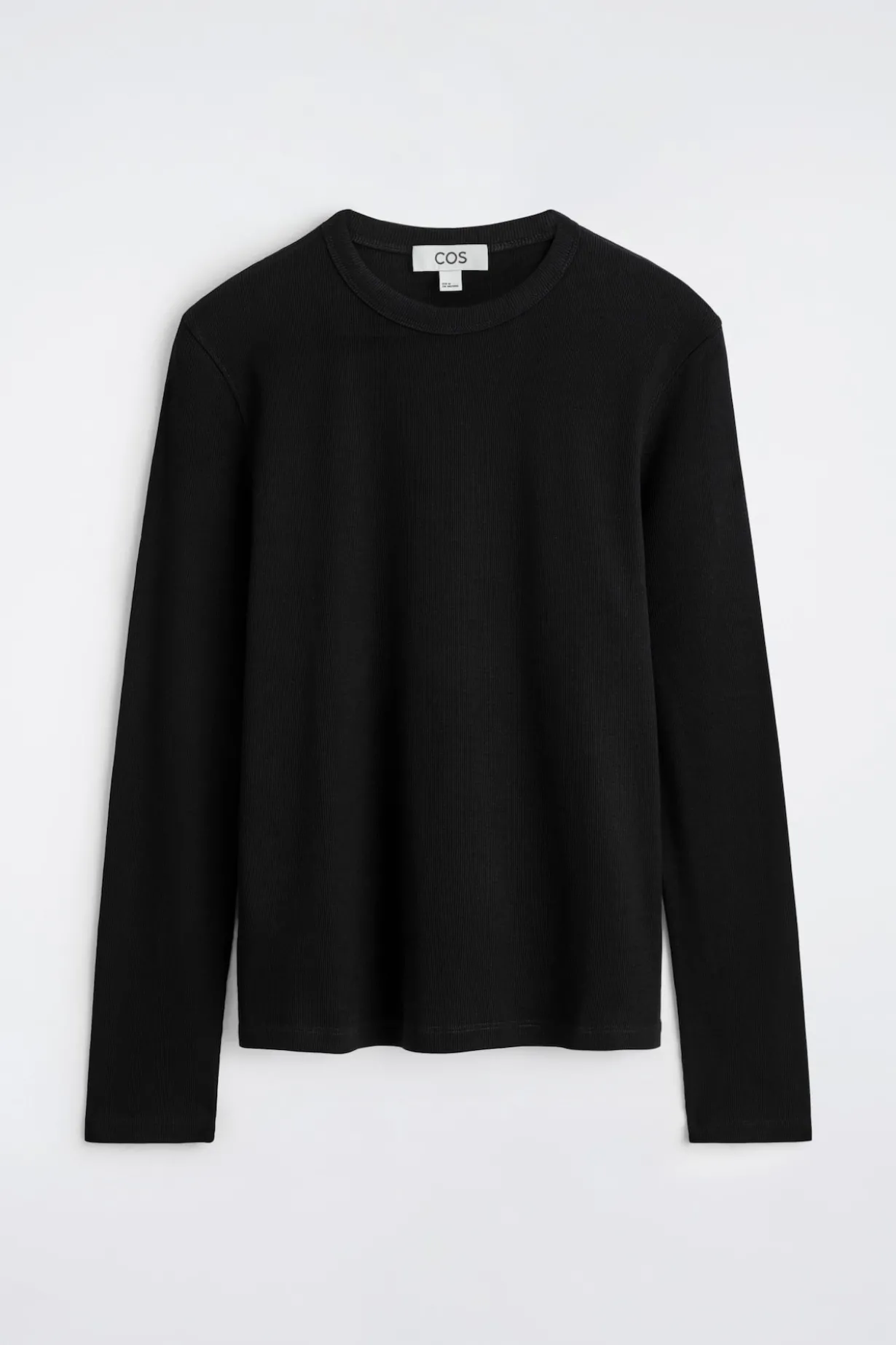 SCHMALES, GERIPPTES LANGARMSHIRT AUS BAUMWOLLE