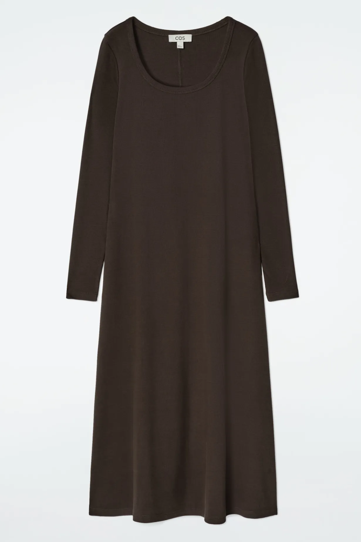 SCHMALES GERIPPTES MIDIKLEID AUS JERSEY