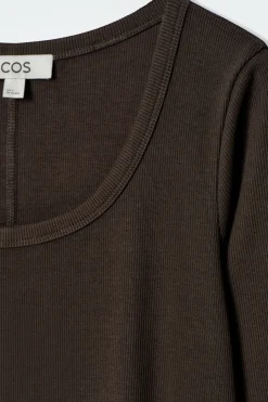 SCHMALES GERIPPTES MIDIKLEID AUS JERSEY