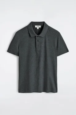 SCHMALES, GERIPPTES POLOSHIRT AUS BAUMWOLLE