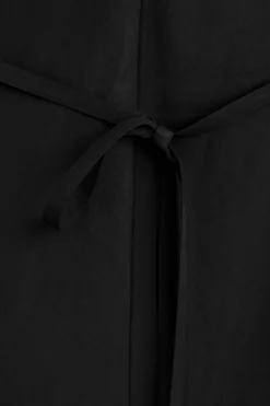 SCHRÄG GESCHNITTENES MIDIKLEID AUS LEINEN-MIX
