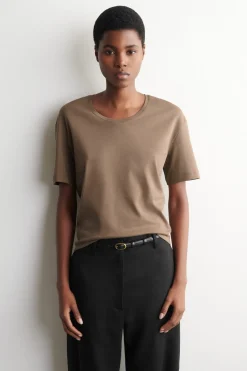 SCOOP-NECK COTTON T-SHIRT