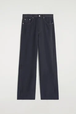 SEIDENHOSE MIT DENIM-EFFEKT