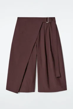 SHORTS AUS BAUMWOLLE MIT GÜRTEL UND WICKELFRONT