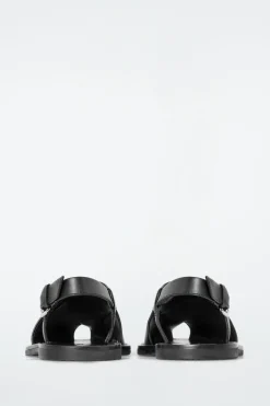 SLINGBACK-SANDALEN AUS LEDER MIT KREUZRIEMEN