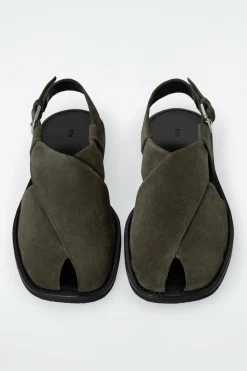 SLINGBACK-SANDALEN AUS VELOURSLEDER