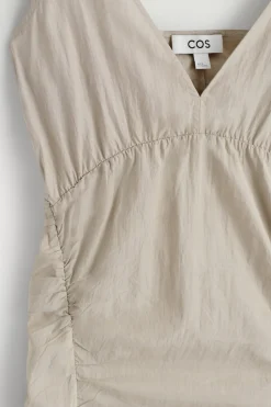 SLIPDRESS AUS SEIDEN-NYLON-MIX MIT RAFFUNGEN