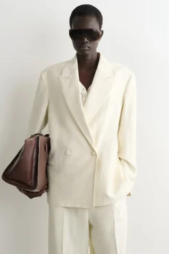 SMOKING-BLAZER AUS LEINEN-MIX