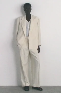 SMOKING-BLAZER AUS LEINEN-MIX