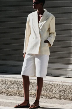 SMOKING-BLAZER AUS LEINEN-MIX