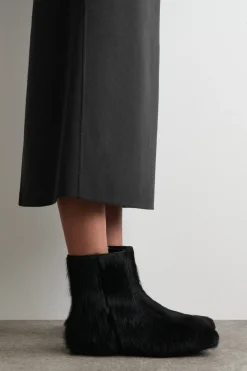 SOCK BOOTS AUS LEDER MIT PONYHAAR-EFFEKT
