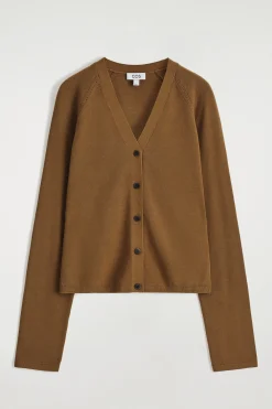 STRICKJACKE AUS BAUMWOLLE MIT V-AUSSCHNITT
