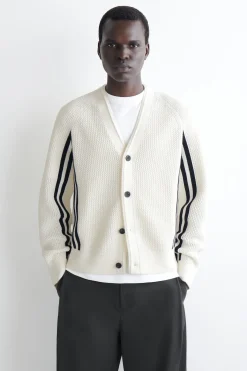 STRICKJACKE AUS BAUMWOLLE MIT STREIFEN