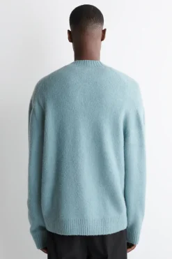 STRICKJACKE AUS GEBÜRSTETER WOLLE MIT V-AUSSCHNITT