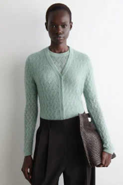 STRICKJACKE AUS MOHAIR MIT POINTELLE-MUSTER