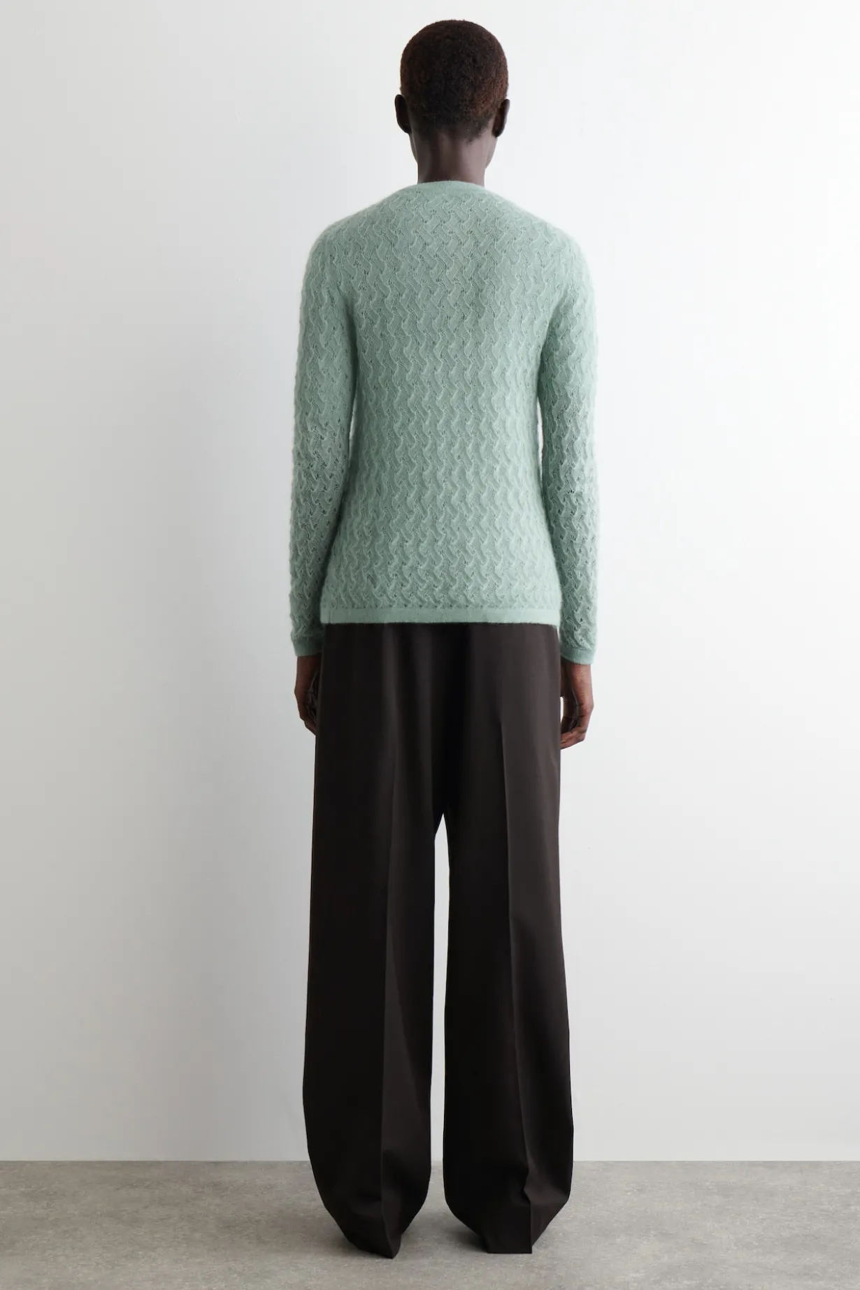 STRICKJACKE AUS MOHAIR MIT POINTELLE-MUSTER