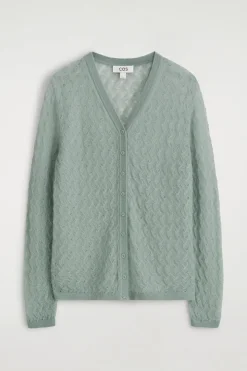 STRICKJACKE AUS MOHAIR MIT POINTELLE-MUSTER