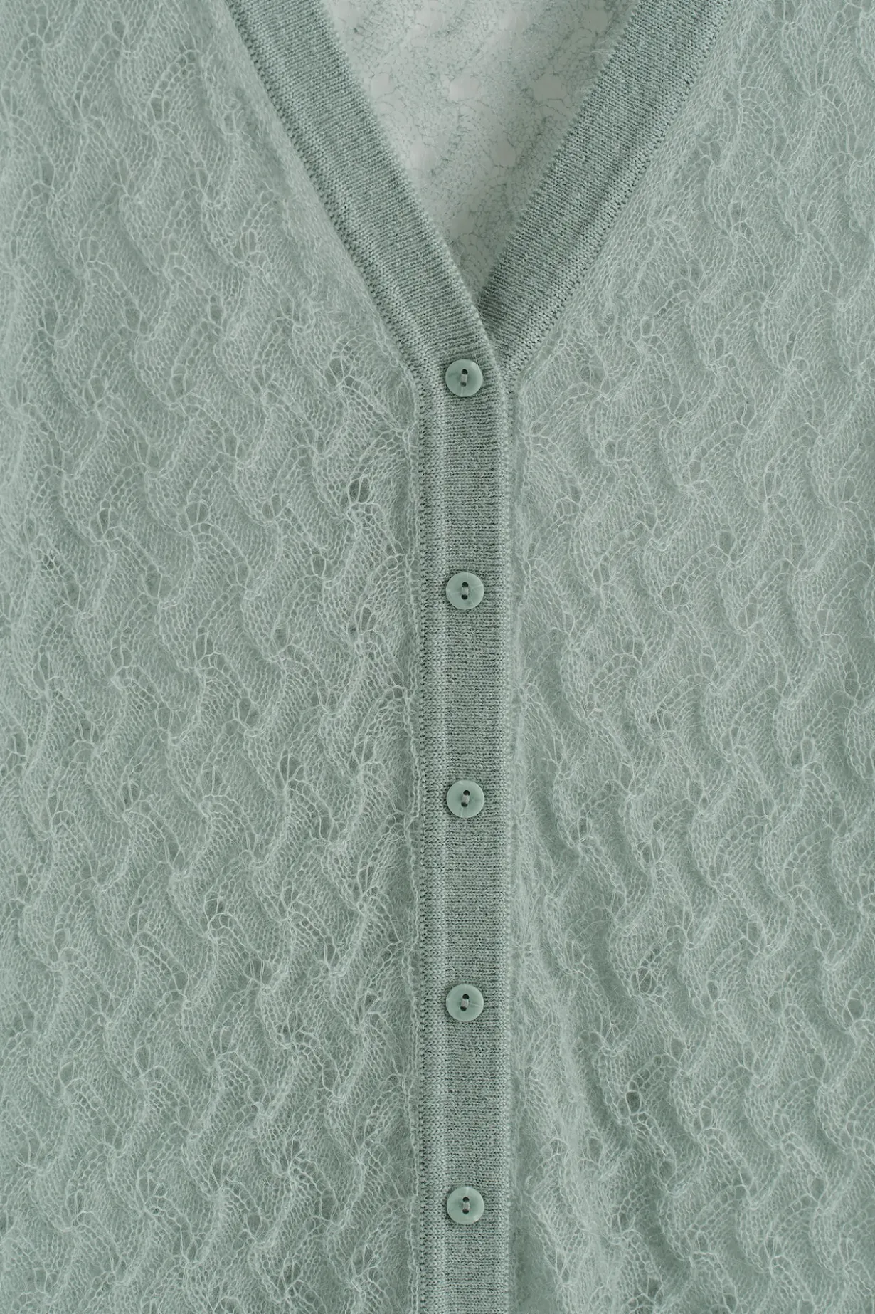 STRICKJACKE AUS MOHAIR MIT POINTELLE-MUSTER