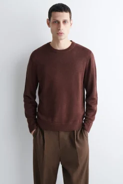 STRICKPULLOVER AUS LEINEN MIT RUNDHALSAUSSCHNITT