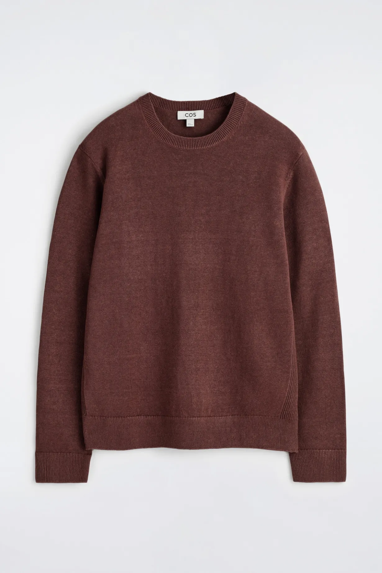 STRICKPULLOVER AUS LEINEN MIT RUNDHALSAUSSCHNITT