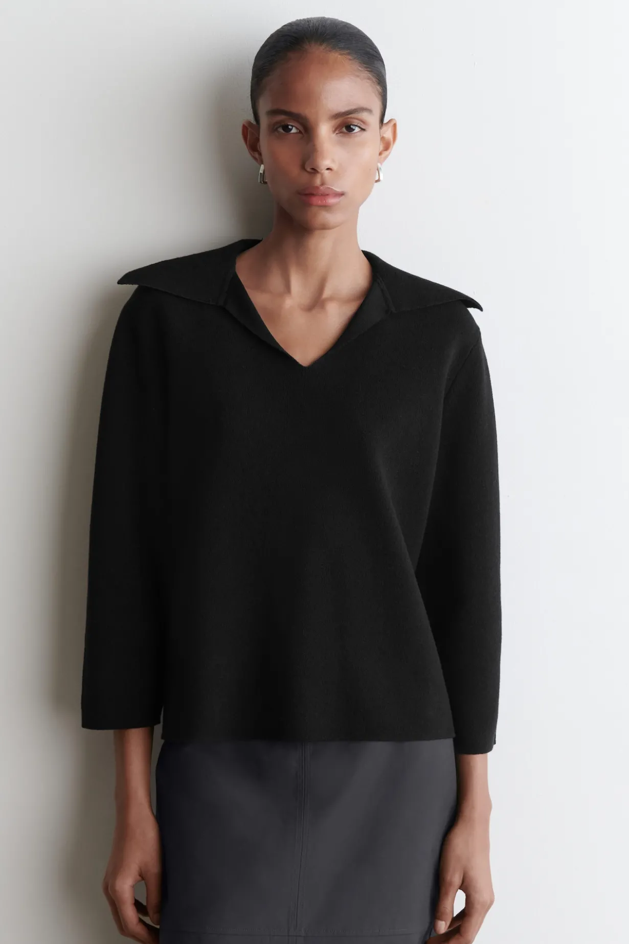 STRICKPULLOVER MIT OFFENEM KRAGEN