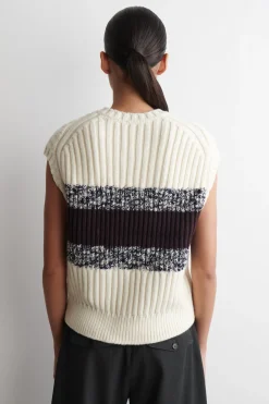 STRICKPULLUNDER AUS MERINOWOLLE MIT V-AUSSCHNITT