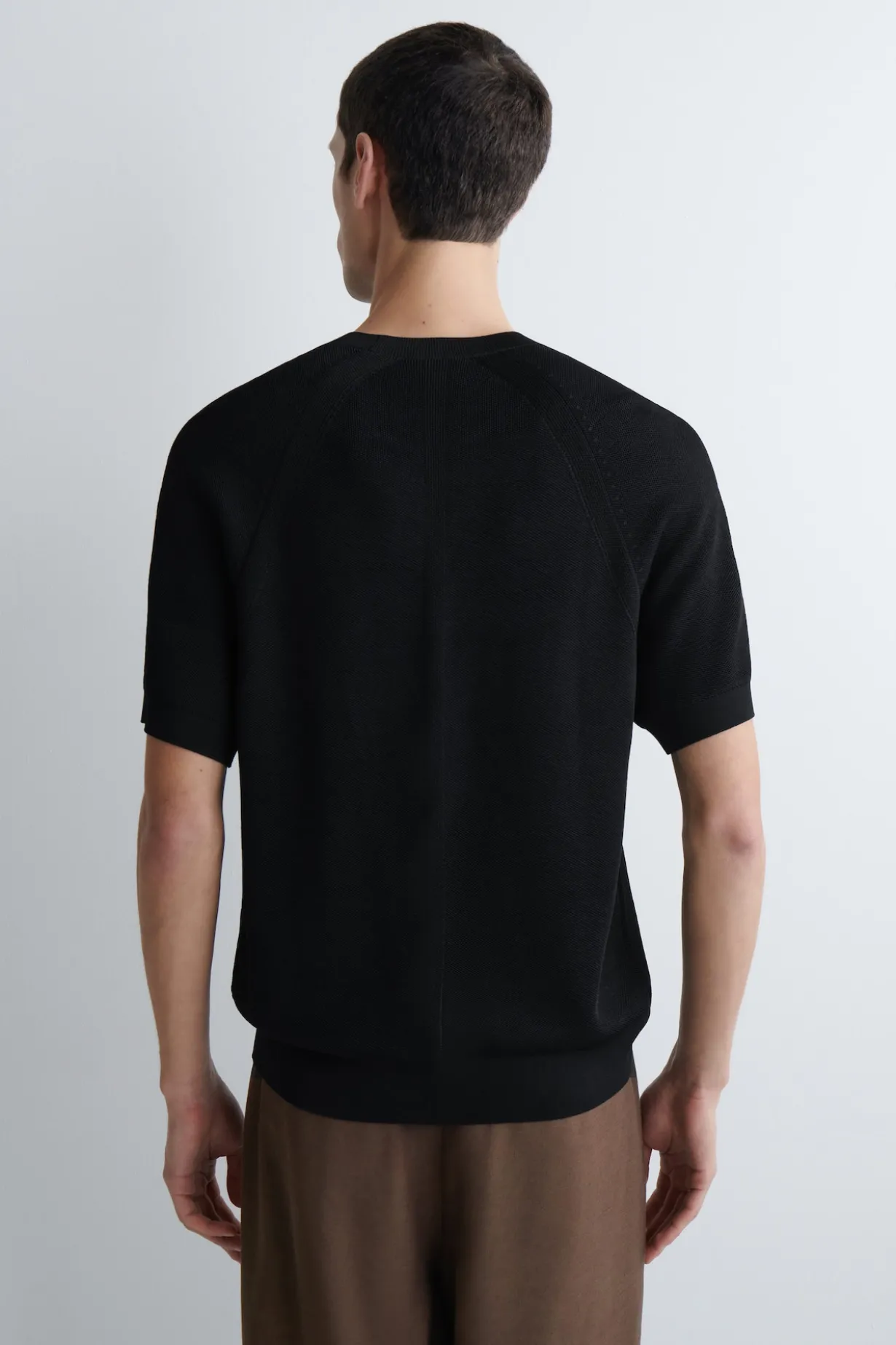 STRICK-T-SHIRT AUS DOUBLEFACE-MATERIAL