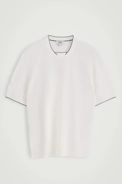 STRICK-T-SHIRT MIT KONTRASTIERENDEN EINFASSUNGEN