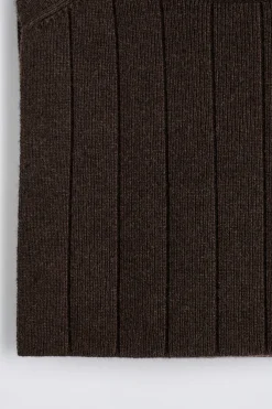 STRICKWESTE AUS WOLL-YAK-MIX MIT TRICHTERKRAGEN