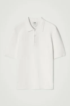 STRUKTURIERTES STRICK-POLOSHIRT AUS BAUMWOLLE