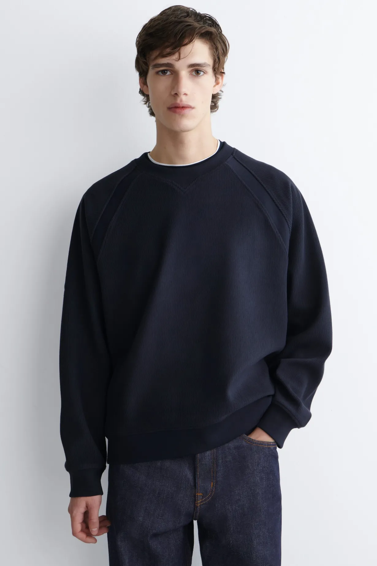 SWEATSHIRT AUS CORD-JERSEY