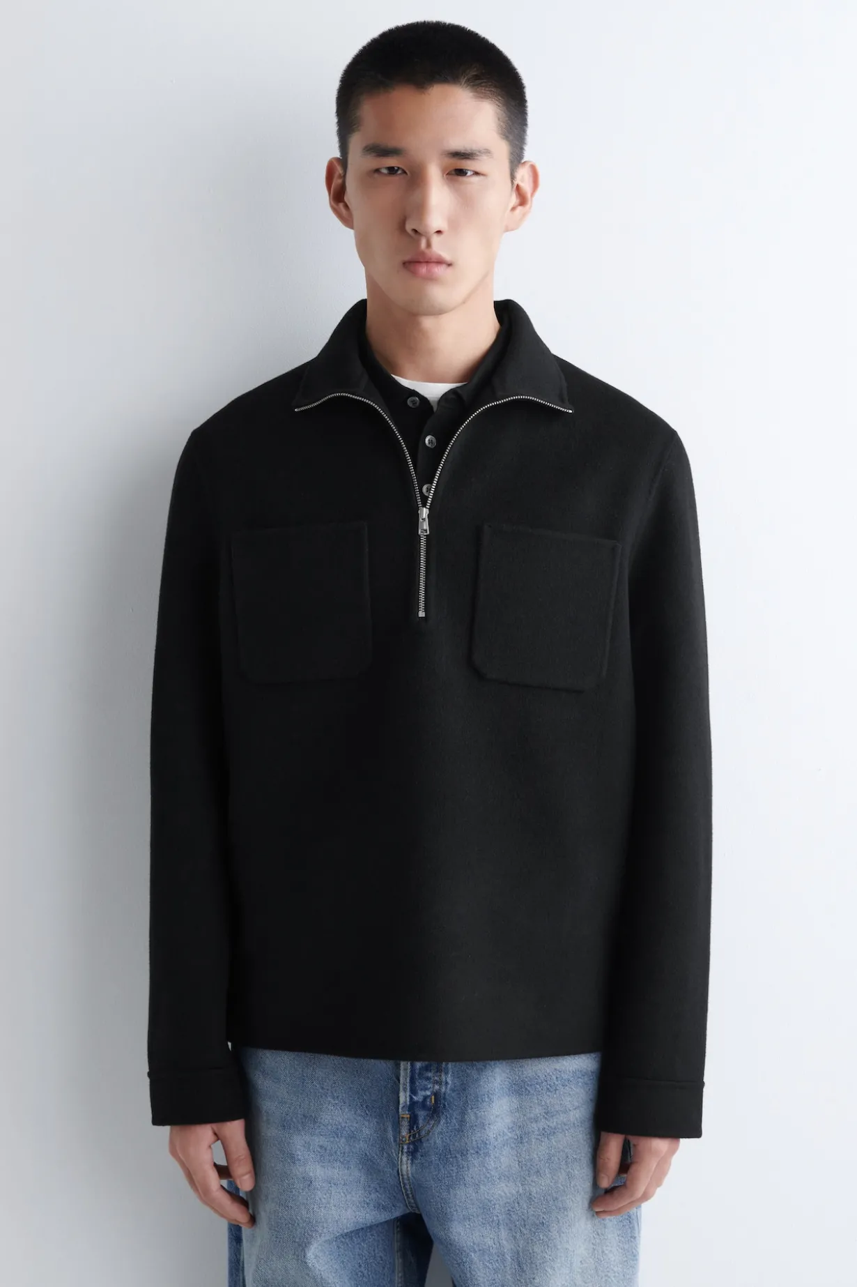 SWEATSHIRT AUS DOUBLEFACE-WOLLE