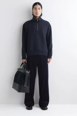 SWEATSHIRT MIT KRAGEN UND KURZEM REISSVERSCHLUSS