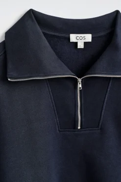 SWEATSHIRT MIT KRAGEN UND KURZEM REISSVERSCHLUSS