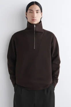 SWEATSHIRT MIT KRAGEN UND KURZEM REISSVERSCHLUSS