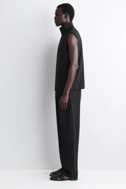 TAILORED FUNNEL-NECK WOOL GILET