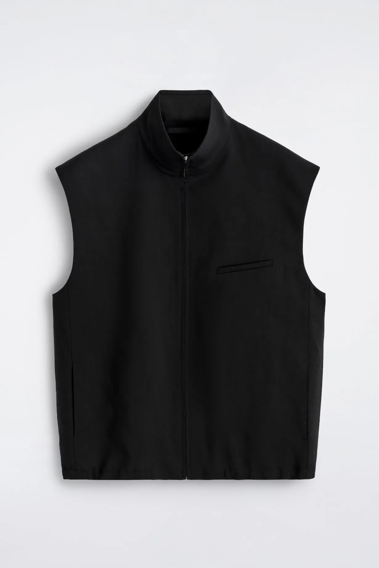 TAILORED FUNNEL-NECK WOOL GILET