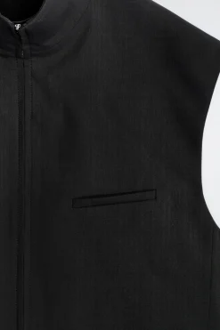TAILORED FUNNEL-NECK WOOL GILET