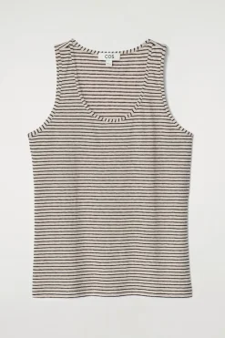 TANKTOP AUS BAUMWOLL-LEINEN-MIX