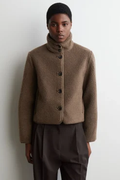 TEDDYJACKE MIT TRICHTERKRAGEN