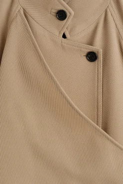 TRENCHCOAT AUS WOLL-TWILL IN WICKELOPTIK