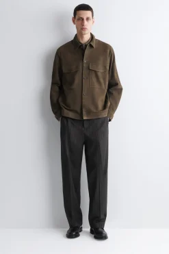 TRUCKERJACKE AUS VELOURSLEDER