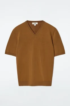 T-SHIRT AUS BAUMWOLLE MIT V-AUSSCHNITT