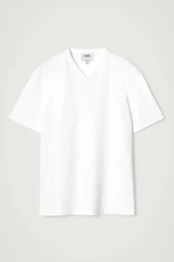 T-SHIRT AUS BAUMWOLLE MIT V-AUSSCHNITT