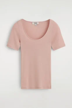 T-SHIRT AUS BAUMWOLLJERSEY MIT SATIN-VERZIERUNG