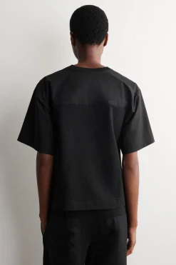 T-SHIRT AUS JERSEY MIT POPELINE